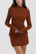 Trixiedress Mockneck Long Sleeves Bodycon Mini Dress