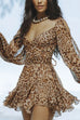 Trixiedress Wrap V Neck Cold Shoulder Leopard Mini Dress