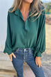 Trixiedress Batwing Long Sleeves Button Front Solid Shirt