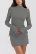 Trixiedress Mockneck Long Sleeves Bodycon Mini Dress