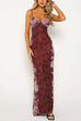 Trixiedress Spaghetti Strap V Neck Floral Print Bodycon Maxi Dress