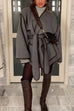 Trixiedress Open Front Pocketed Splice Coat with Belt