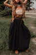 Trixiedress Side Drawstring Ruched Cotton Linen Baggy Maxi Skirt