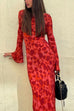 Trixiedress Bell Long Sleeves Floral Print Maxi Dress