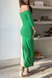 Trixiedress Off Shoulder Long Sleeves Back Slit Bodycon Maxi Dress