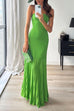 Trixiedress Strapless Tube Pleated Maxi Knit Dress