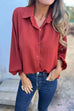 Trixiedress Batwing Long Sleeves Button Front Solid Shirt