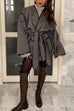 Trixiedress Open Front Pocketed Splice Coat with Belt