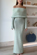 Trixiedress Off Shoulder Long Sleeves Bodycon Knit Maxi Dress