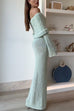 Trixiedress Off Shoulder Long Sleeves Bodycon Knit Maxi Dress