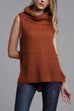 Trixiedress Cowl Neck Side Slit Sleeveless Sweater Vest