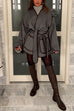 Trixiedress Open Front Pocketed Splice Coat with Belt