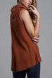 Trixiedress Cowl Neck Side Slit Sleeveless Sweater Vest