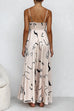 Trixiedress High Waist Graffiti Print Ruffle Swing Maxi Cami Dress