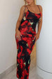 Trixiedress U Neck Hibiscus Print Bodycon Maxi Cami Dress