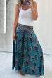 Trixiedress Elastic Waist Wide Leg Palazzo Printed Casual Pants