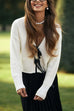 Trixiedress V Neck Bow Tie Front Elegant Sweater