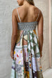 Trixiedress Unique Print High Waist Cotton Linen Maxi Sundress