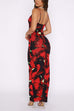 Trixiedress U Neck Hibiscus Print Bodycon Maxi Cami Dress