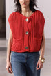 Trixiedress Gold Buttons Pocketed Chunky Sweater Vest