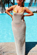 Trixiedress Hollow Out Crochet Beach Cover Up Maxi Cami Dress