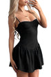 Trixiedress Spaghetti Strap Corset Ruffle Mini Dress