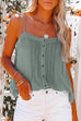 Trixiedress Buttons Square Collar Ruched Cami Top