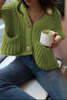 Trixiedress Gold Buttons Pocketed Chunky Sweater Vest