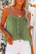 Trixiedress Buttons Square Collar Ruched Cami Top