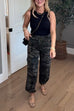 Trixiedress Camo Drawstring Waist Pocketed Cargo Pants