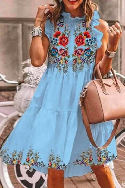 Trixiedress Vacay Floral Print Ruffle Tiered Dress