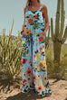 Trixiedress Floral Print Wide Leg Loose Overalls