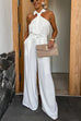 Trixiedress Collared Sleeveless Wide Leg Pocketed Jumpsuit