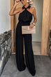 Trixiedress Collared Sleeveless Wide Leg Pocketed Jumpsuit