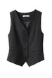 Trixiedress V Neck Button Up Pocketed Blazer Vest