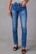 Trixiedress High Waist Straight Leg Stretchy Denim Pants