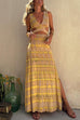 Trixiedress V Neck Cut Out Side Split Tie Dye Maxi Dress