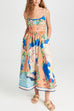 Trixiedress Tie Shoulder Pocketed Unique Print Midi Vacation Cami Dress