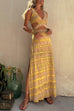 Trixiedress V Neck Cut Out Side Split Tie Dye Maxi Dress