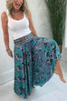 Trixiedress Elastic Waist Wide Leg Palazzo Printed Casual Pants