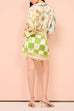 Trixiedress Long Sleeves Button Up Tie Waist Unique Print Wrap Mini Dress