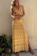 Trixiedress V Neck Cut Out Side Split Tie Dye Maxi Dress