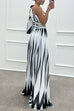 Trixiedress One Shoulder Waisted Slit Printed Maxi Dress