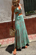 Trixiedress V Neck Sleeveless Cut Out Waist Side Slit Tie Dye Maxi Dress