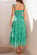 Trixiedress Tie Shoulder Twist Front Ruffle Tiered Printed Maxi Dress