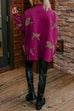 Trixiedress High Neck Side Slit Cheetah Pattern Sweater