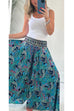 Trixiedress Elastic Waist Wide Leg Palazzo Printed Casual Pants