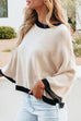 Trixiedress Crewneck Drop Shoulder Color Block Knit Sweater