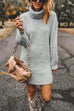 Trixiedress Turtleneck Long Sleeves Ribbed Knit Sweater Dress(in 7 Colors!)