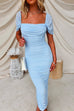 Trixiedress Off Shoulder Ruched Bodycon Maxi Party Dress